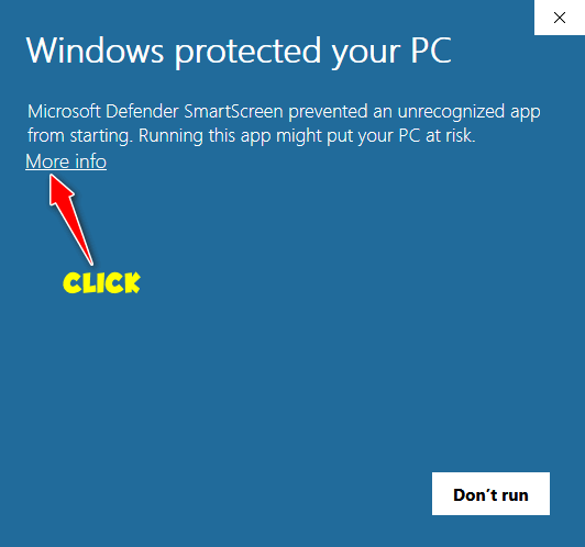 Click on more info
